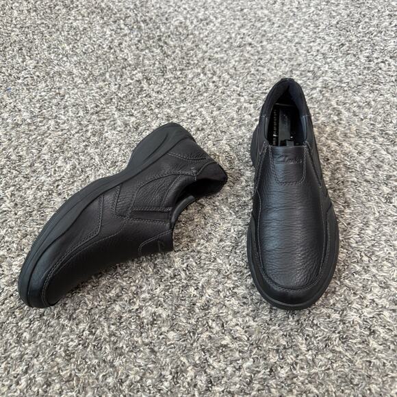 Clarks Men Wavekorey Free Grain Black Leather Slip On Loafers Shoe Men’s Size 9 main image 7